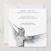 Invitation Colibri noir et blanc N'IMPORTE QUEL Brunch d'anni (Dos)