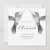 Invitation Colibri noir et blanc N'IMPORTE QUEL Brunch d'anni (Devant)