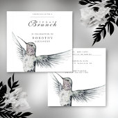 Invitation Colibri noir et blanc N'IMPORTE QUEL Brunch d'anni