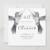 Invitation Colibri noir et blanc N'IMPORTE QUEL Brunch d'anni (Devant)
