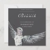 Invitation Colibri noir et blanc N'IMPORTE QUEL Brunch d'anni (Devant)