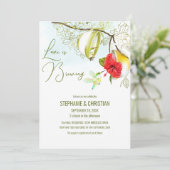 Invitation Colibri Tasse de Thé Floral (Debout devant)