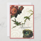 Invitation Colibris à prothé rouge - Mariage floral (Dos)