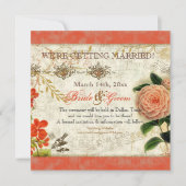 Invitation Colibris botaniques Camellia Enregistrer la date (Devant)