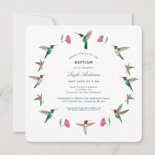 Invitation Colibris d'Anna (Devant)