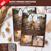Invitation COLLABE PHOTO DE MARIAGE "RUSTIQUE" - Bois "Sauver