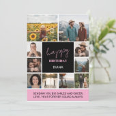 Invitation Collage d'anniversaire simple avec une grille de 1 (Debout devant)