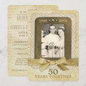 Invitation Collage de 50e anniversaire de mariage 1 Photo (Devant / Derrière)