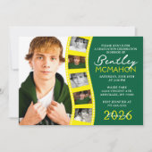 Invitation Collage de films photo vert et jaune (Devant)