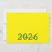 Invitation Collage de films photo vert et jaune (Dos)