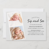 Invitation Collage de la bande photo moderne | Sip & voir | N (Devant)