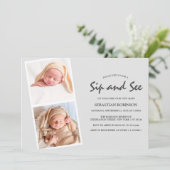 Invitation Collage de la bande photo moderne | Sip & voir | N (Debout devant)