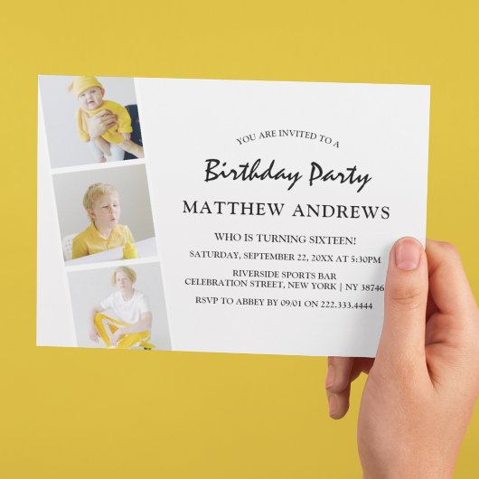 Invitation Collage de la bande photo moderne | Tout âge | Ann