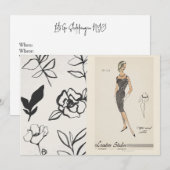 Invitation Collage de mode 1959 (Devant / Derrière)