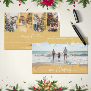 Invitation Collage de Noël minimaliste moderne jaune