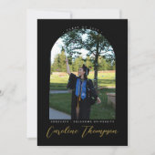 Invitation Collage de photo d'archivage de script noir et or  (Devant)