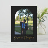 Invitation Collage de photo d'archivage de script noir et or  (Debout devant)