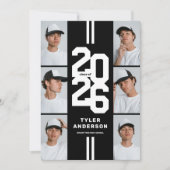 Invitation Collage de photos athlétiques noires pour fête de  (Devant)