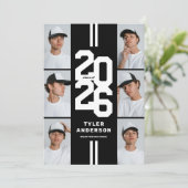 Invitation Collage de photos athlétiques noires pour fête de  (Debout devant)