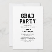 Invitation Collage de photos athlétiques noires pour fête de  (Dos)