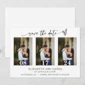 Invitation Collage de photos cardiaques minimes modernes Enre (Devant / Derrière)