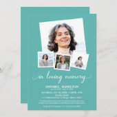 Invitation Collage de photos dans Loving Memory Fête de la vi (Devant / Derrière)