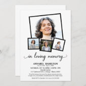 Invitation Collage de photos dans Loving Memory Fête de la vi (Devant / Derrière)