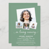 Invitation Collage de photos dans Loving Memory Fête de la vi (Devant / Derrière)