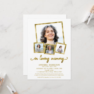 Invitation Collage de photos dans Loving Memory Fête de la vi