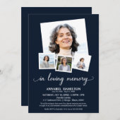 Invitation Collage de photos dans Loving Memory Fête de la vi (Devant / Derrière)