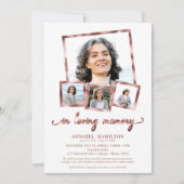 Invitation Collage de photos dans Loving Memory Fête de la vi (Devant)