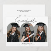 Invitation Collage de photos d'arche de remise de diplômes (Devant / Derrière)