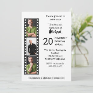 Invitation Collage de photos de bande de film Anniversaire im