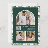 Invitation Collage de photos de eucalyptus Code QR Mariage ém (Dos)
