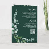 Invitation Collage de photos de eucalyptus Code QR Mariage ém (Dos)