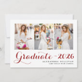 Invitation Collage de photos de la promotion rouge 2025 pour  (Devant)