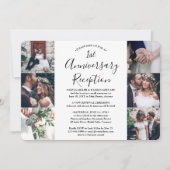Invitation Collage de photos de la réception de mariage pour (Devant)