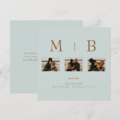 Invitation Collage de photos de mariage avec code QR Sage Sav (Devant / Derrière)