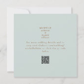 Invitation Collage de photos de mariage avec code QR Sage Sav (Dos)