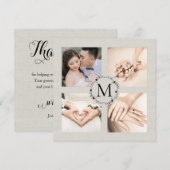 Invitation Collage de photos de remerciement de mariage avec (Devant / Derrière)