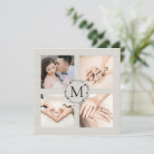 Invitation Collage de photos de remerciement de mariage avec (Debout devant)