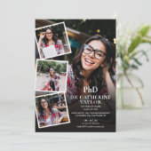 Invitation Collage de photos de remise de diplôme de doctorat (Debout devant)