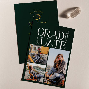 Invitation Collage de photos de remise de diplômes 2026 Fête
