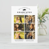 Invitation Collage de photos des diplômés Parti mixte d'obten (Debout devant)