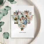 Invitation Collage de photos du coeur Romantic Couple Mariage<br><div class="desc">Plusieurs photos forment cette belle forme de coeur. Eucalyptus,  parties scintillant d'or simulée et feuille (simulée). Simple et élégant.</div>