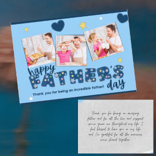 Invitation Collage de photos en denim bleu pour la fête des p