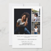 Invitation Collage de photos en noir et blanc (Dos)