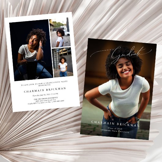 Invitation Collage de photos en noir et blanc