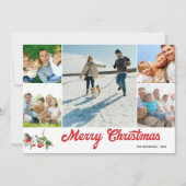 Invitation Collage de photos Joyeux Noël écrit à la main (Devant)