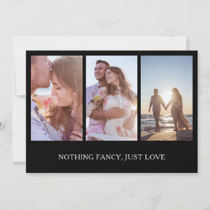 Invitation Collage de photos Mariage noir moderne réception